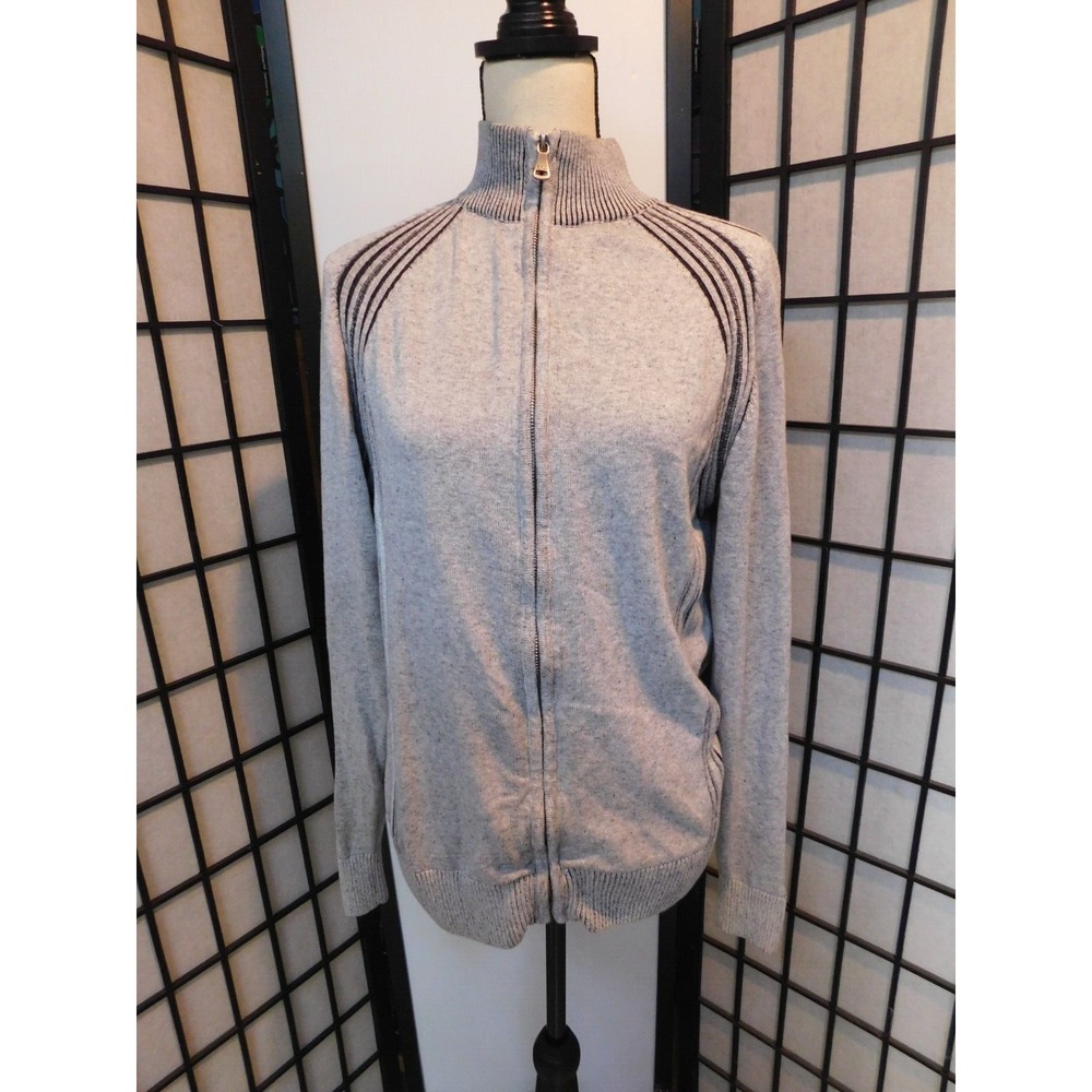 BKE Buckle  Gray Knit Zip Up Knit Cardigan Sweater Men's size Large
